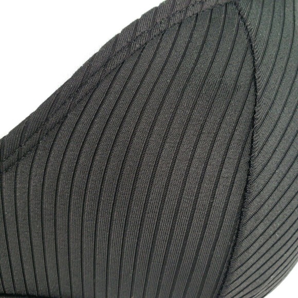 Xhilaration Bikini Swim Top Black Ribbed Juniors 3/5 Womens XS 0/2 - Picture 5 of 9